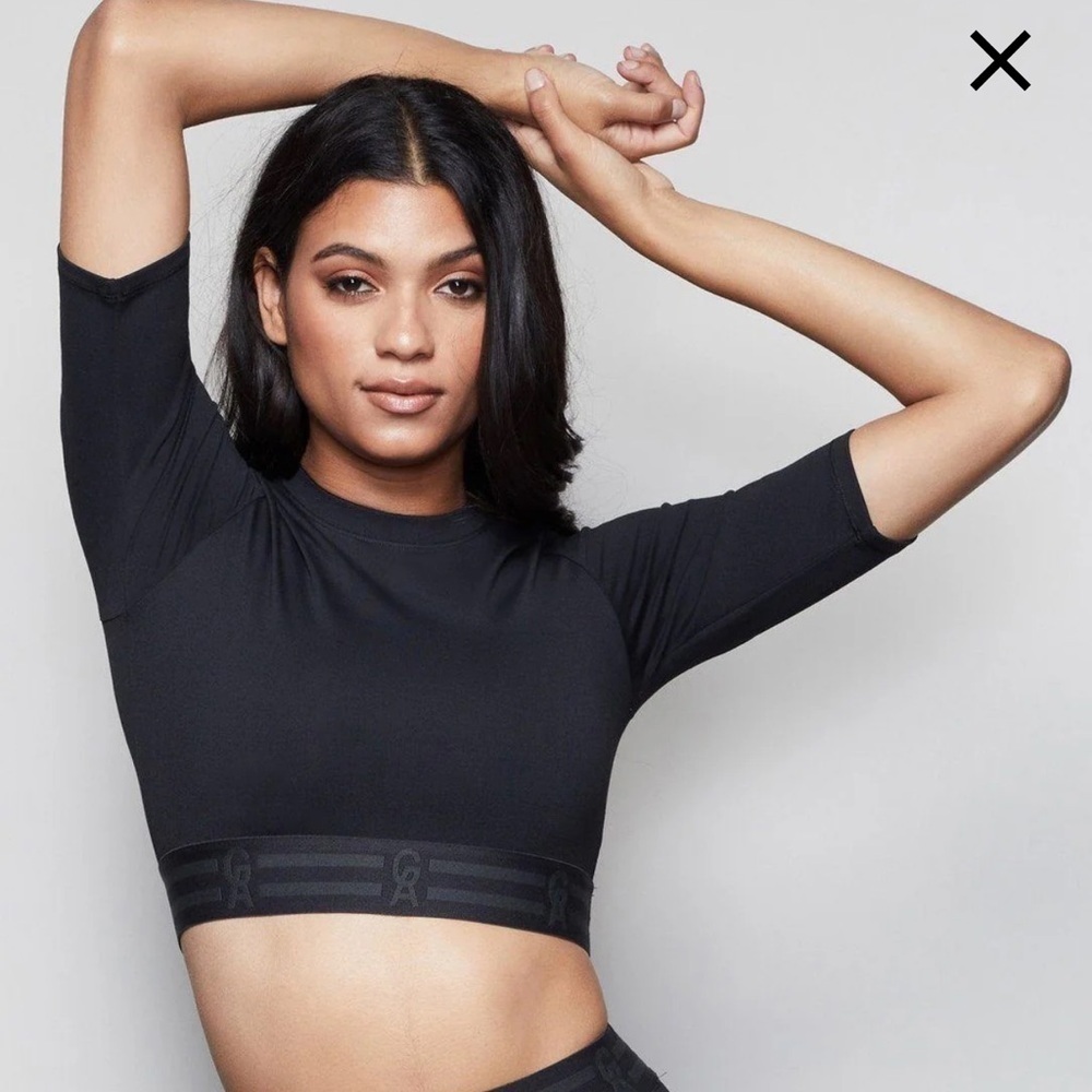 Good American Icon Black Crop Top size 4